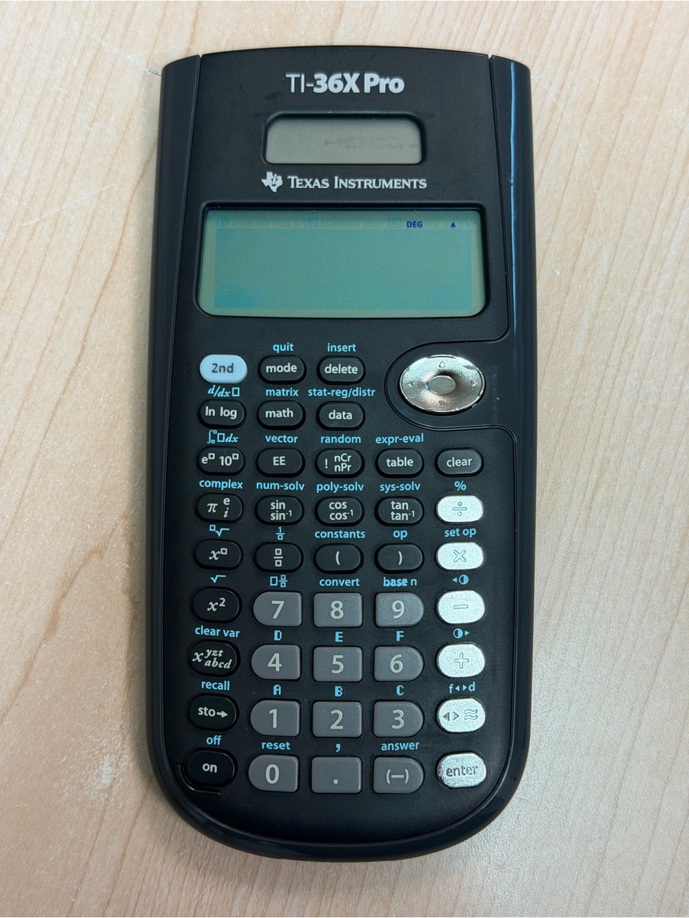 Texas Instruments TI-36X Pro Scientific Calculator Solar Battery Black Tested Wo